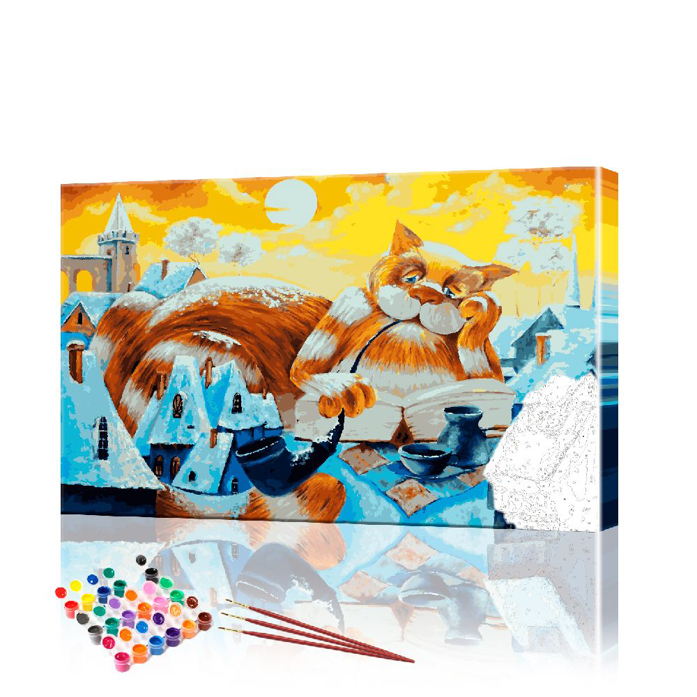 

Картина по номерам ArtSale "Кот ученый" размер 40х60 см