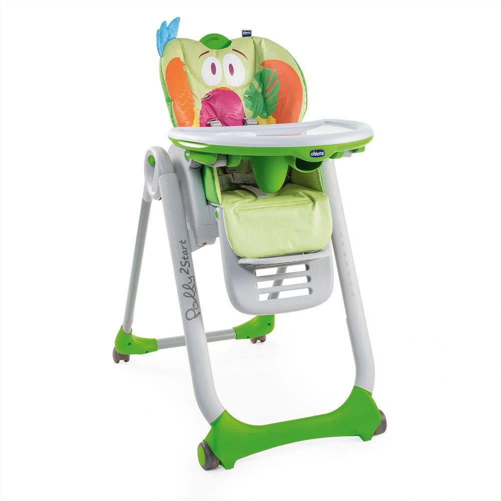 

Стульчик для кормления Chicco Polly 2 Start 4-х колесн Parrot