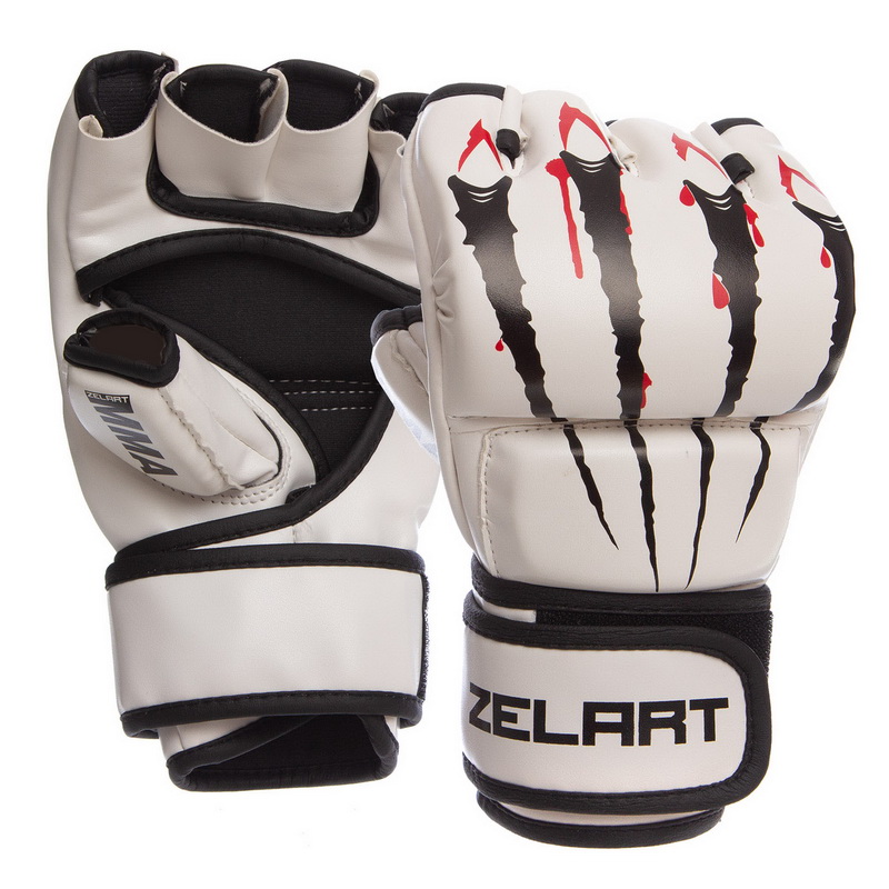 

Перчатки для смешанных единоборств MMA PU ZELART Размер S белые BO-1394