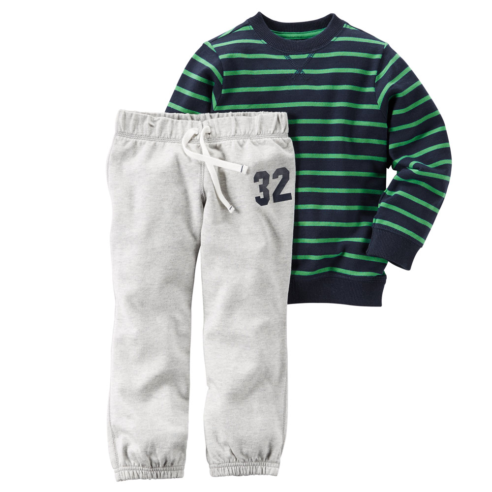 

Комплект Carters Штаны с регланом р. 72-78 см Зеленым с серым (204609)