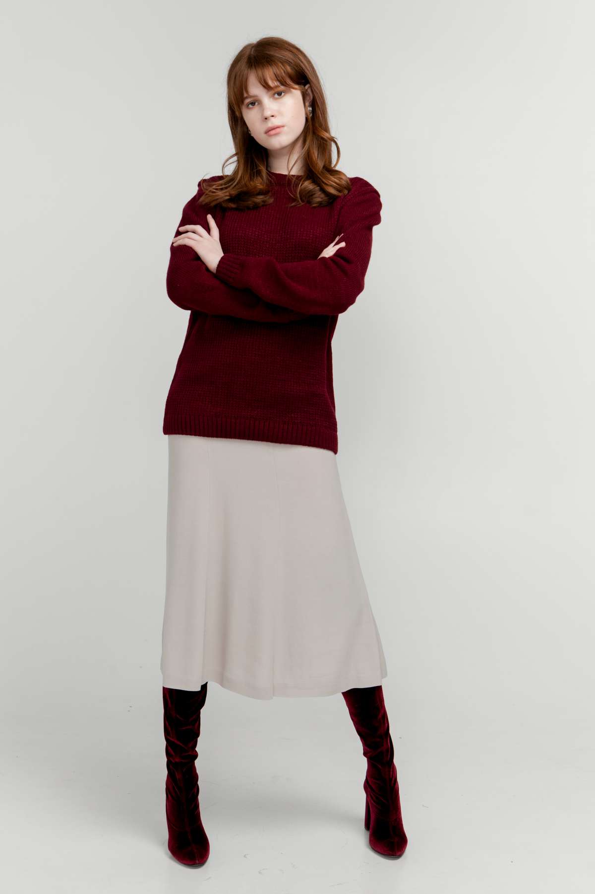 

Джемпер Наталка S унисекс бордовый