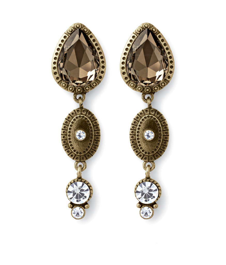 

Серьги с подвесками позолоченные с хрусталем Honey Fashion Accessories