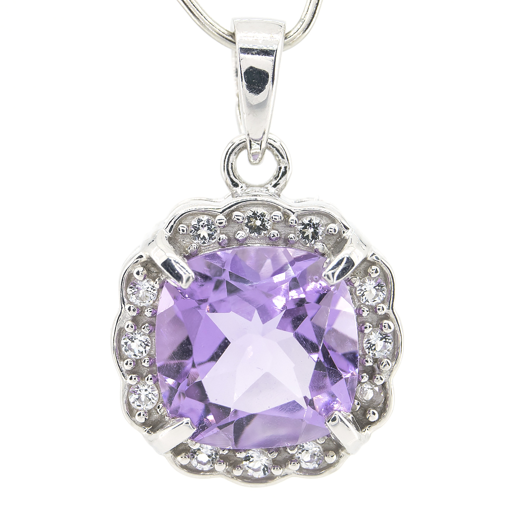 

Серебряная подвеска 925пр 3,49г с бразил. аметистом, топаз. 4,14к #204877.