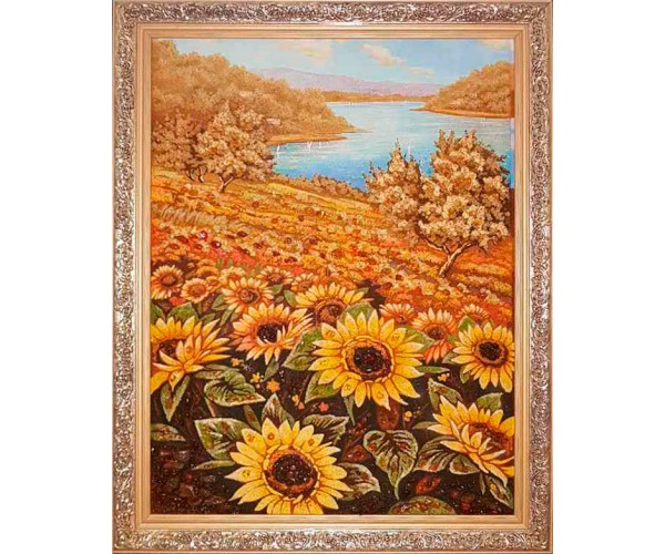 

Картина из янтаря "Поле подсолнухов" 20 * 30 см