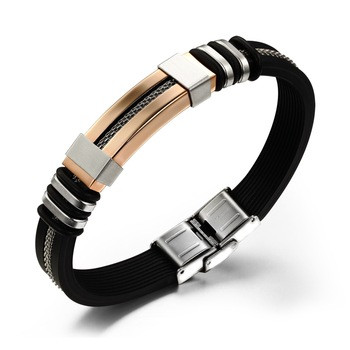 

Мужской каучуковый браслет new collectiom Rose Gold