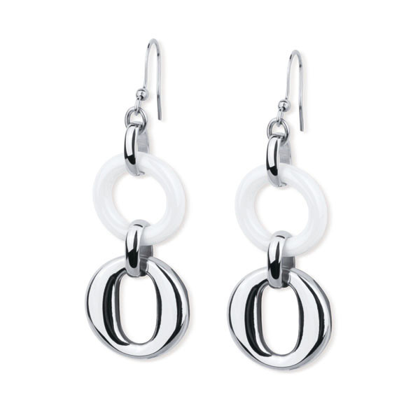 

Серьги из керамики и ювелирной стали Charm Inori