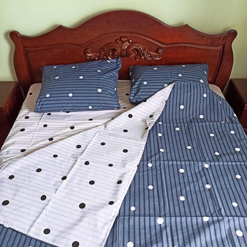

Комплект постельного белья из бязиTime Textile Горошек евро Серый TT7415-e 50х70