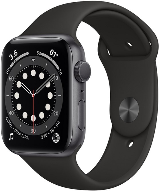 Акція на Смарт-часы Apple Watch Series 6 GPS 44mm Space Gray Aluminium Case with Black Sport Band (M00H3UL/A) від Rozetka UA