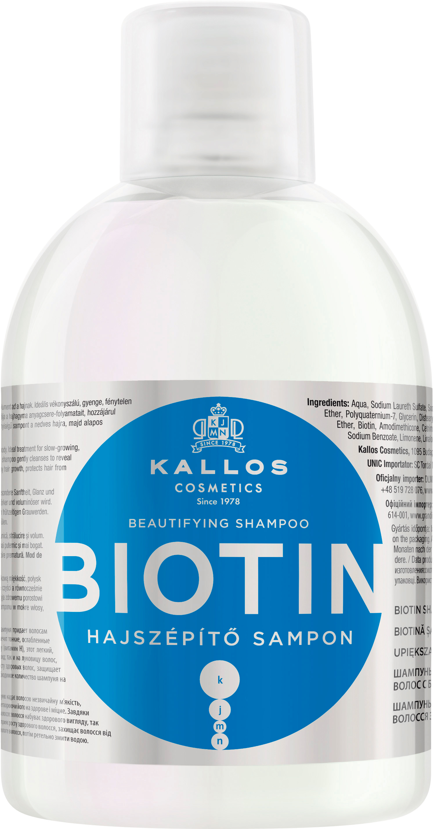Шампунь Kallos Cosmetics KJMN Biotin для роста волос с биотином 1 л ...