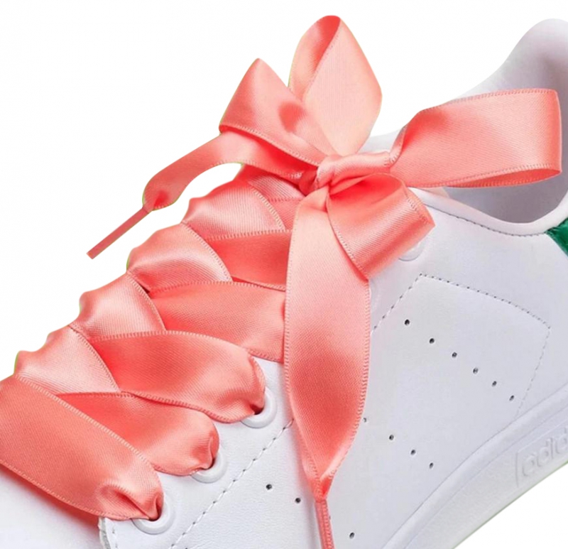 

Атласные шнурки-ленты, V-tie, 120см длина , 2см ширина, коралловый, арт. 5551