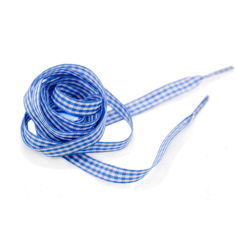 

Обувные шнурки в клетку V-tie синий