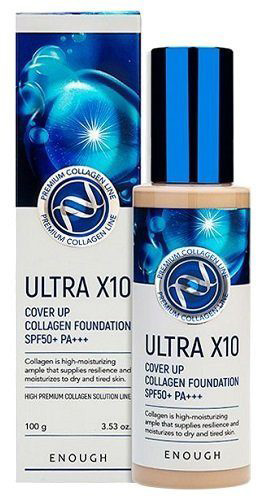 Акція на Увлажняющий тональный крем Enough Ultra X10 Cover Up Collagen Foundation SPF50+ PA +++ №13 100 г (8809605870993) від Rozetka UA