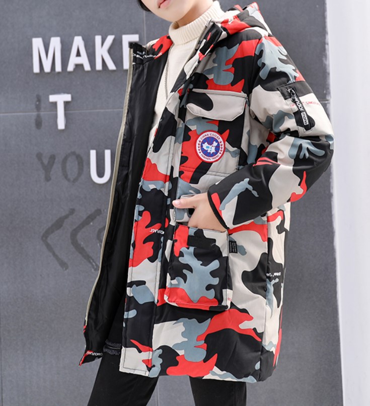 

Куртка-парка детская демисезонная Red camouflage Berni Kids (130) Красный