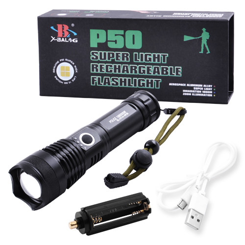 

Фонарь Police X71A-HP50, ЗУ micro USB, 1x18650/3xAAA, zoom, индикация заряда