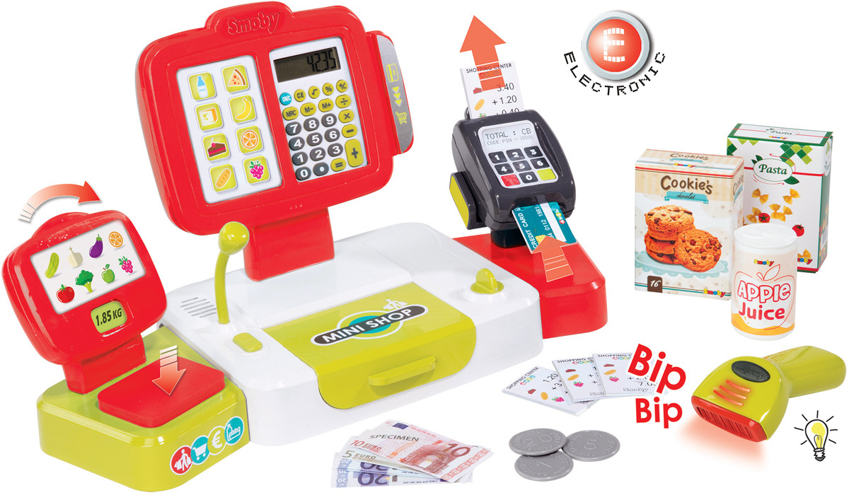 

Игровой набор Smoby Toys Электронная касса с весами и аксессуарами (350107)