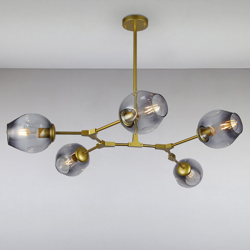 

Люстра подвесная молекула Light House LS-15226-5 GD+BK золото