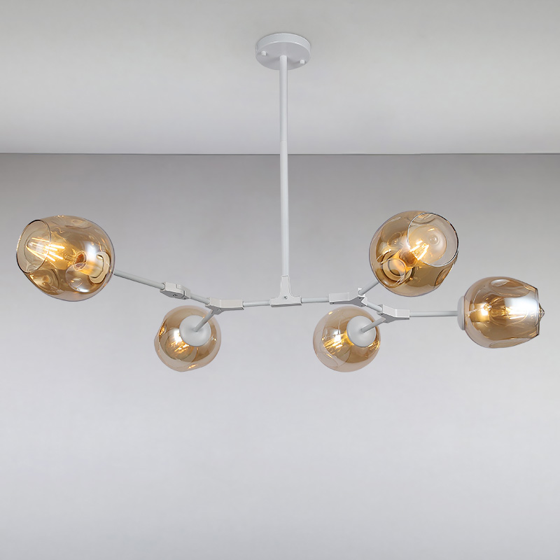 

Люстра подвесная молекула Light House LS-15226-5 WH+BR белая