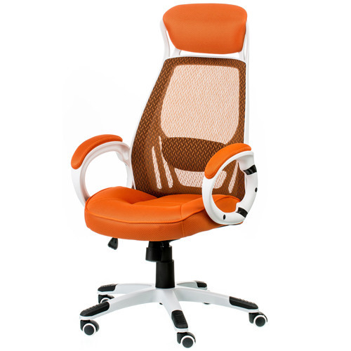 

Кресло руководителя Briz orange/white E0895