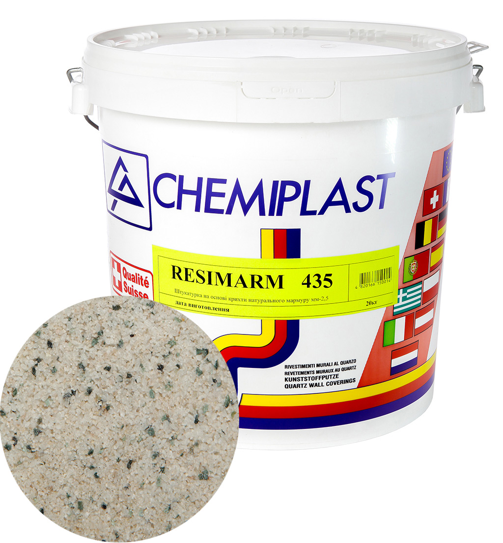 

Декоративна штукатурка CHEMIPLAST RESIMARM 435 мармур 2,5 мм 20 кг (4820166150274)