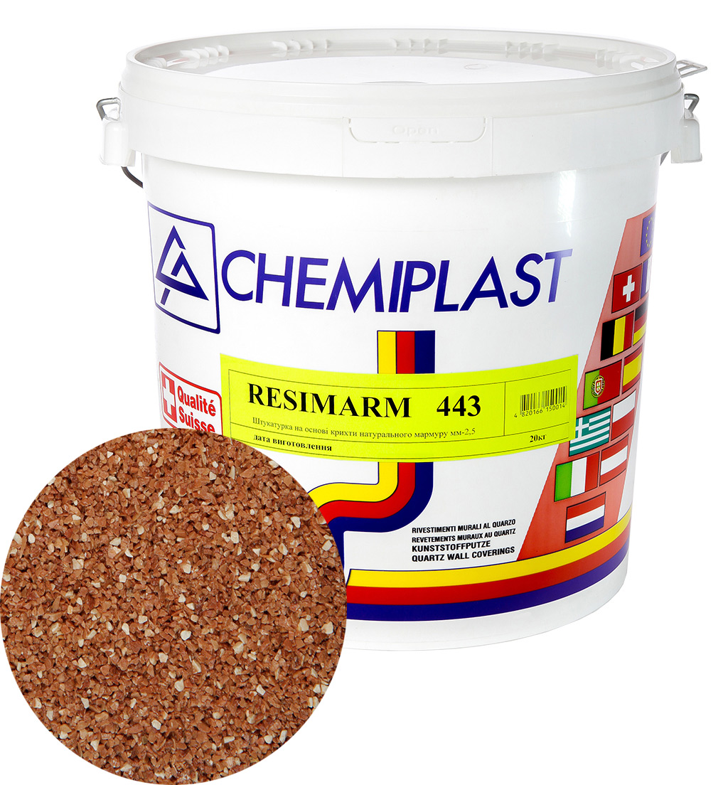 

Декоративна штукатурка CHEMIPLAST RESIMARM 443 мармур 2,5 мм 20 кг (4820166150359)