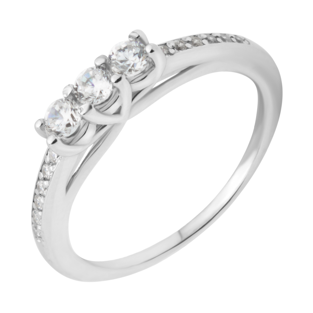 

Серебряное кольцо с фианитами 000118387 18.5 размера