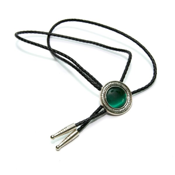 

Краватка боло Gofin круглий з зеленим каменем BOLO-52057