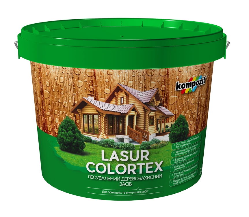 

Лазурь по дереву Kompozit Colortex 0.9 л