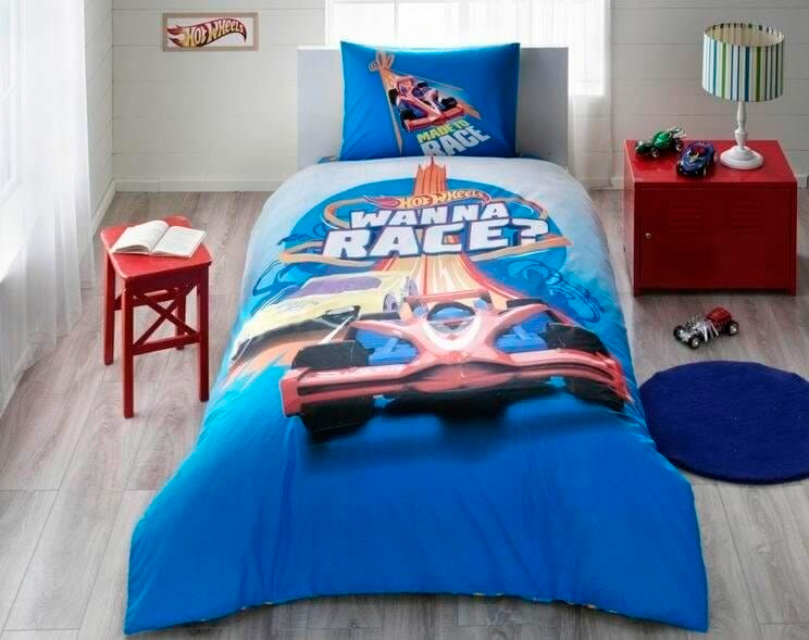 

Комплект постельного белья TAC Ранфорс Disney Hot Wheels Rase 160x220 см