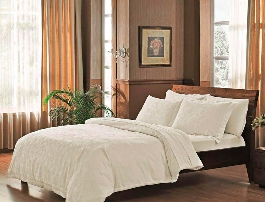

Комплект постельного белья TAC Жаккард Jakaranda ekru 200x220 см