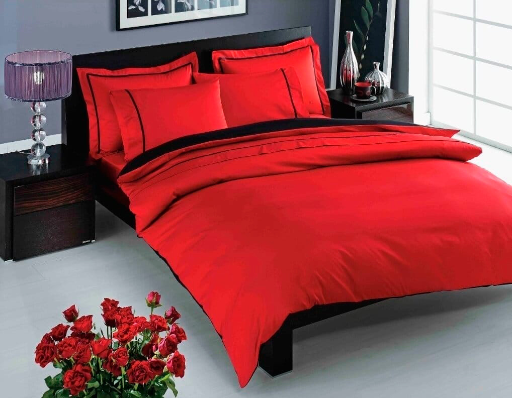 

Комплект постельного белья TAC Сатин Delux Prestige kirmizi 200x220 см
