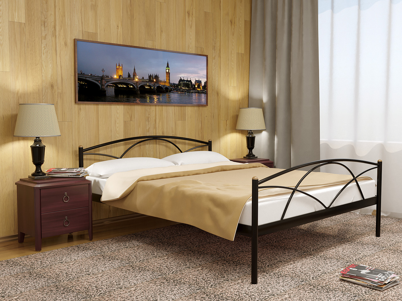 

Кровать металлическая Палермо-2 80х200