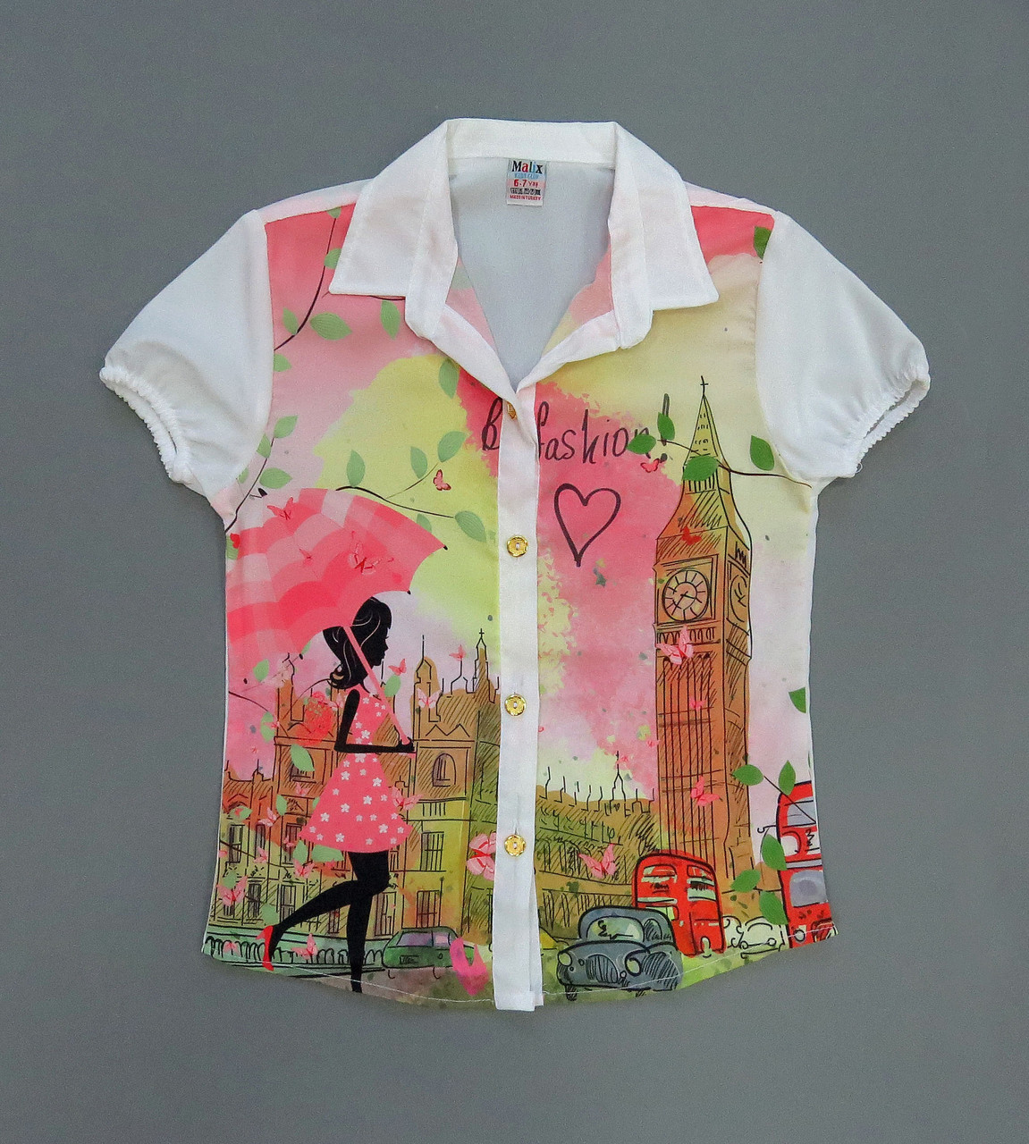 

Шифоновая блуза Malix kids club для девочки 116-122 см Белая 14272
