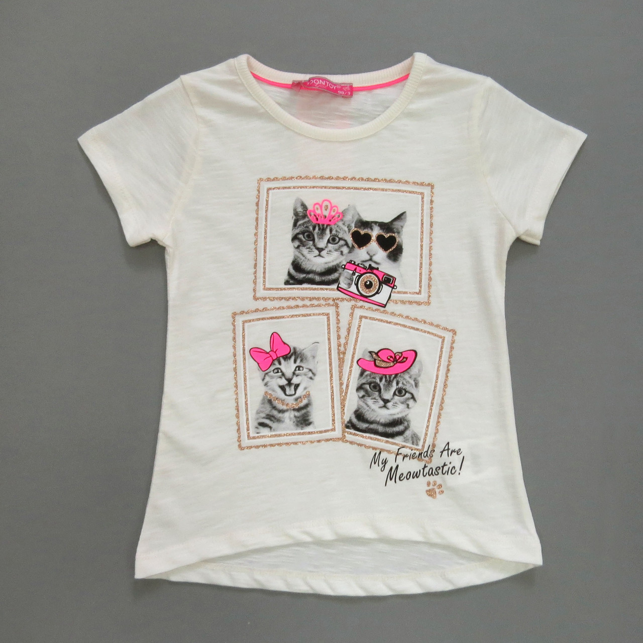 

Футболка "Котята" Toontoy для девочки 98 см Молочная 13558