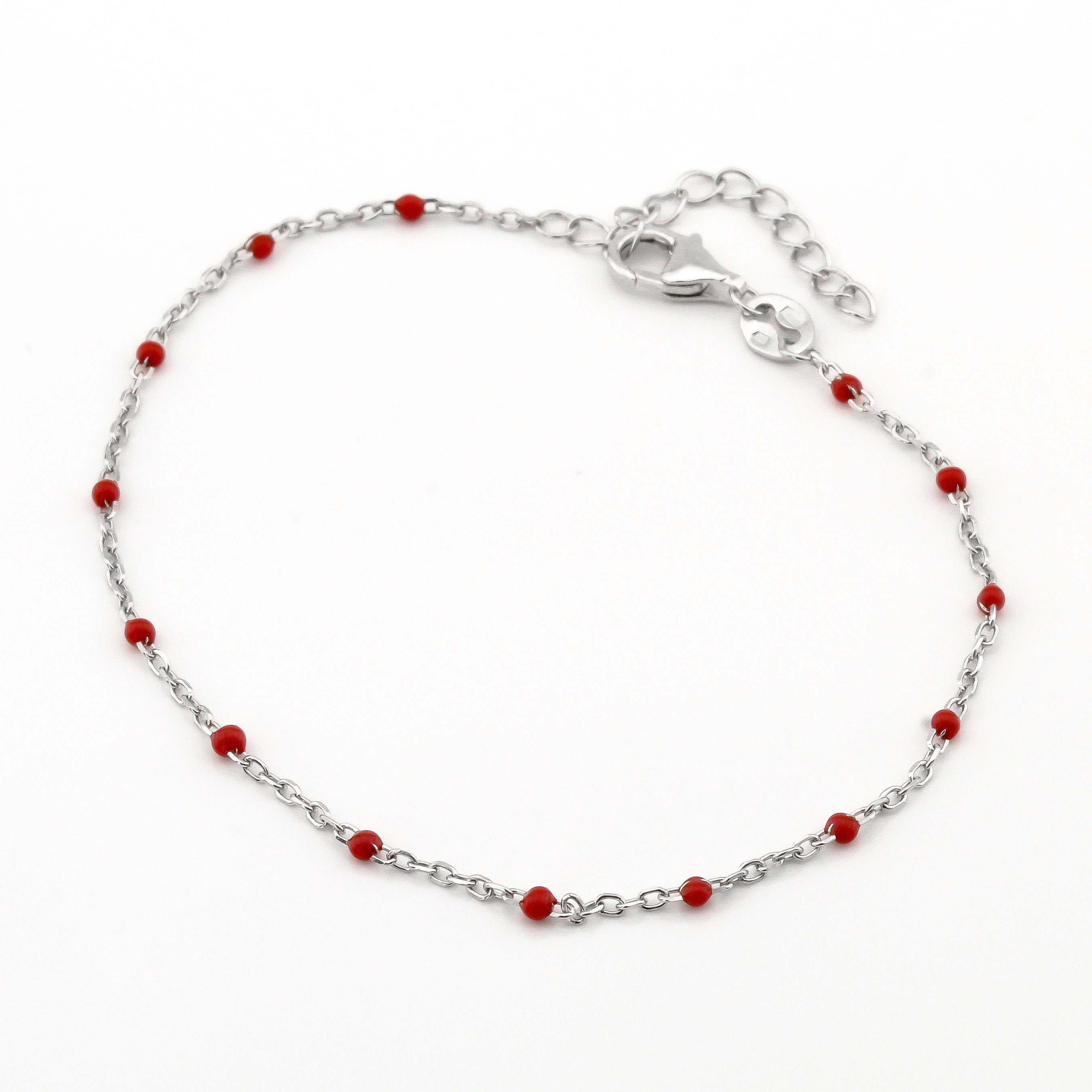 

Серебряный браслет с им. коралла B15690 Диамант, 18 размер