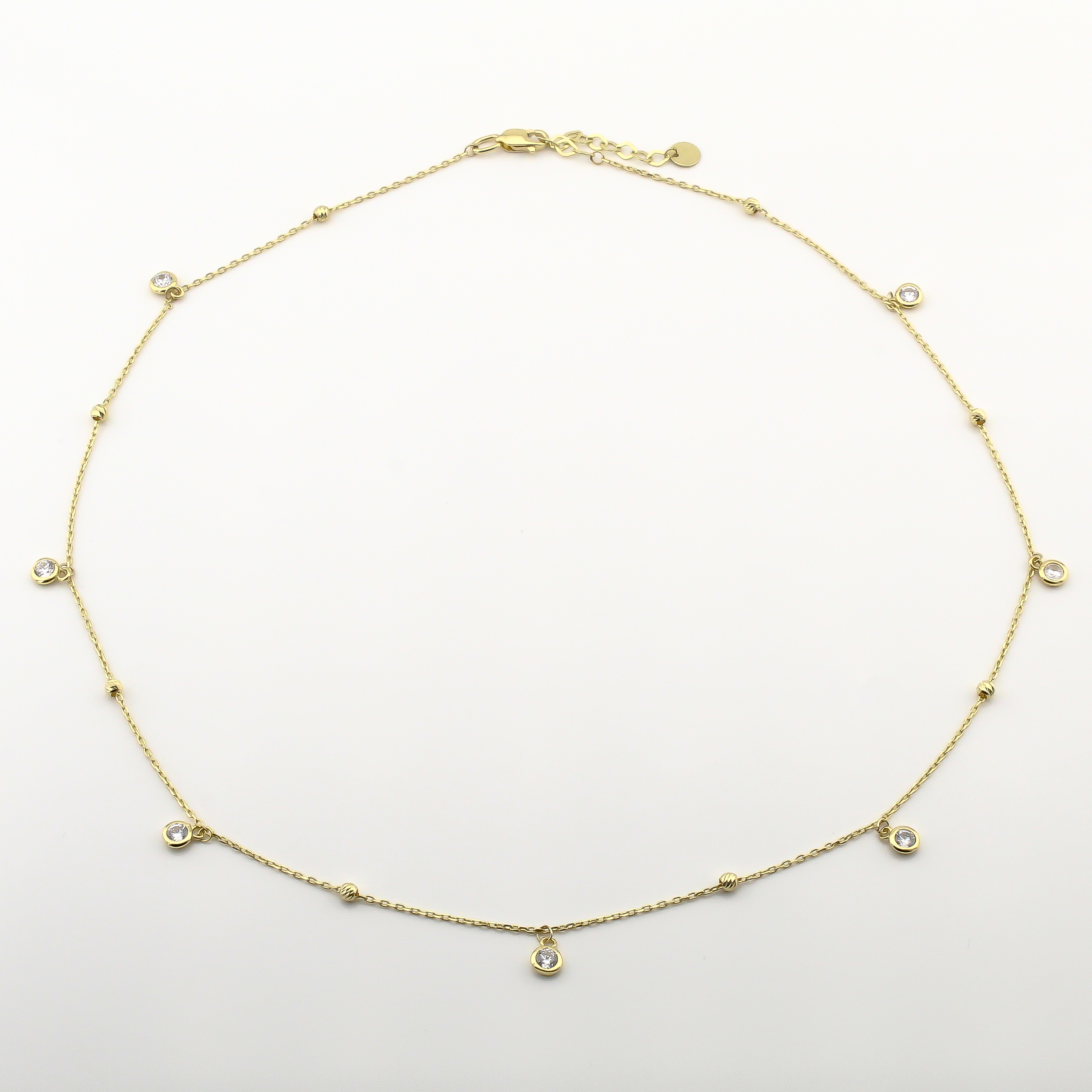 

Колье с фианитами из желтого золота KO14385 Диамант, 40 размер