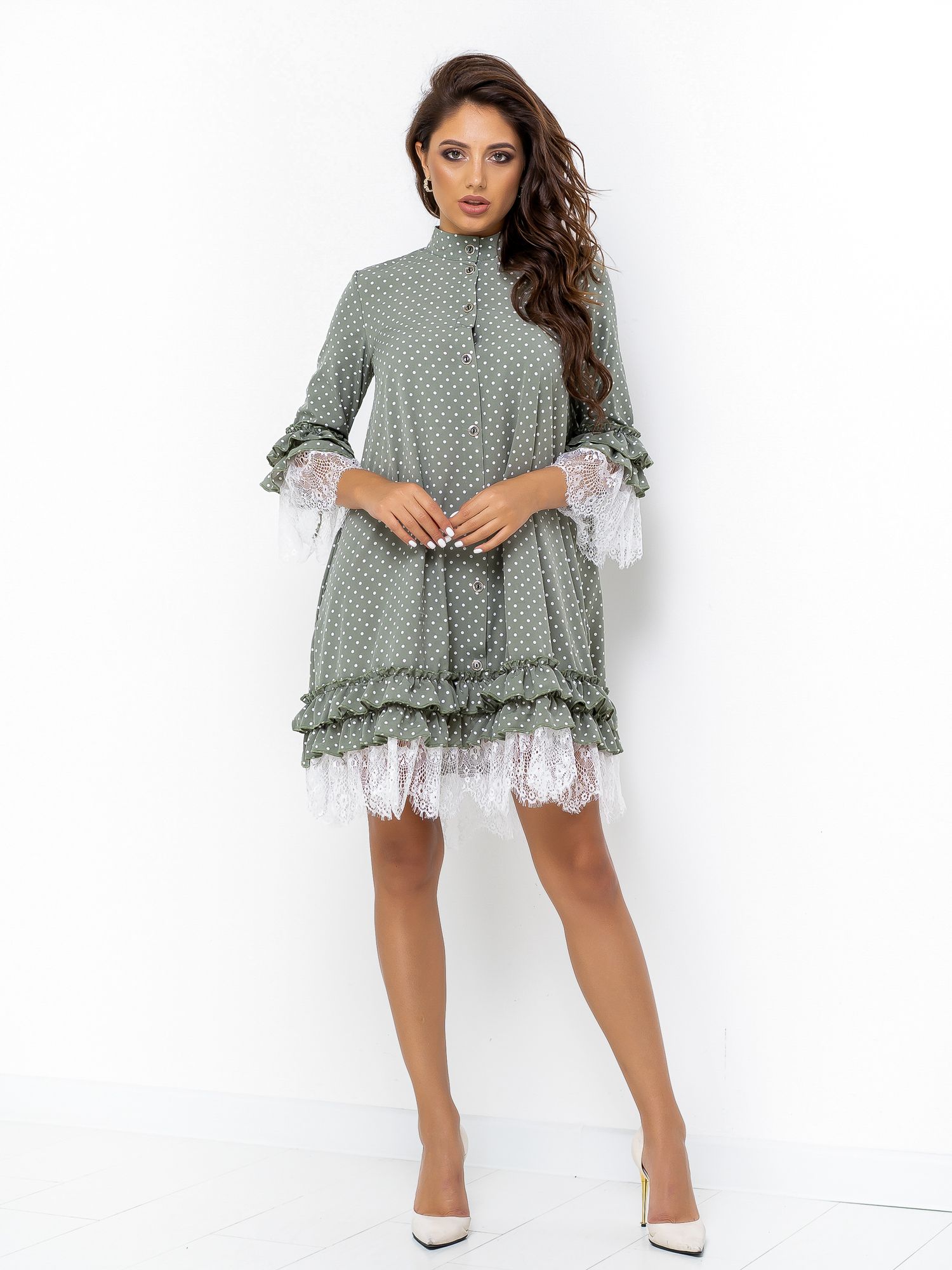 

Платье Jaklin 8023  Оливковое, Платье Jaklin 8023 S Оливковое