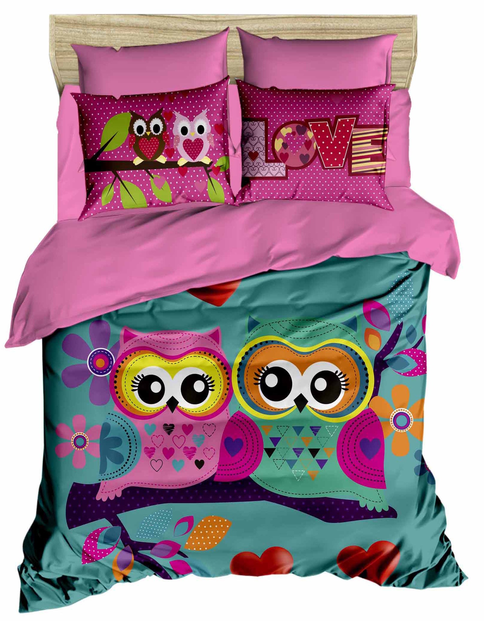 

Комплект постельного белья LightHouse Ranforce 3D Owls in love 200х220
