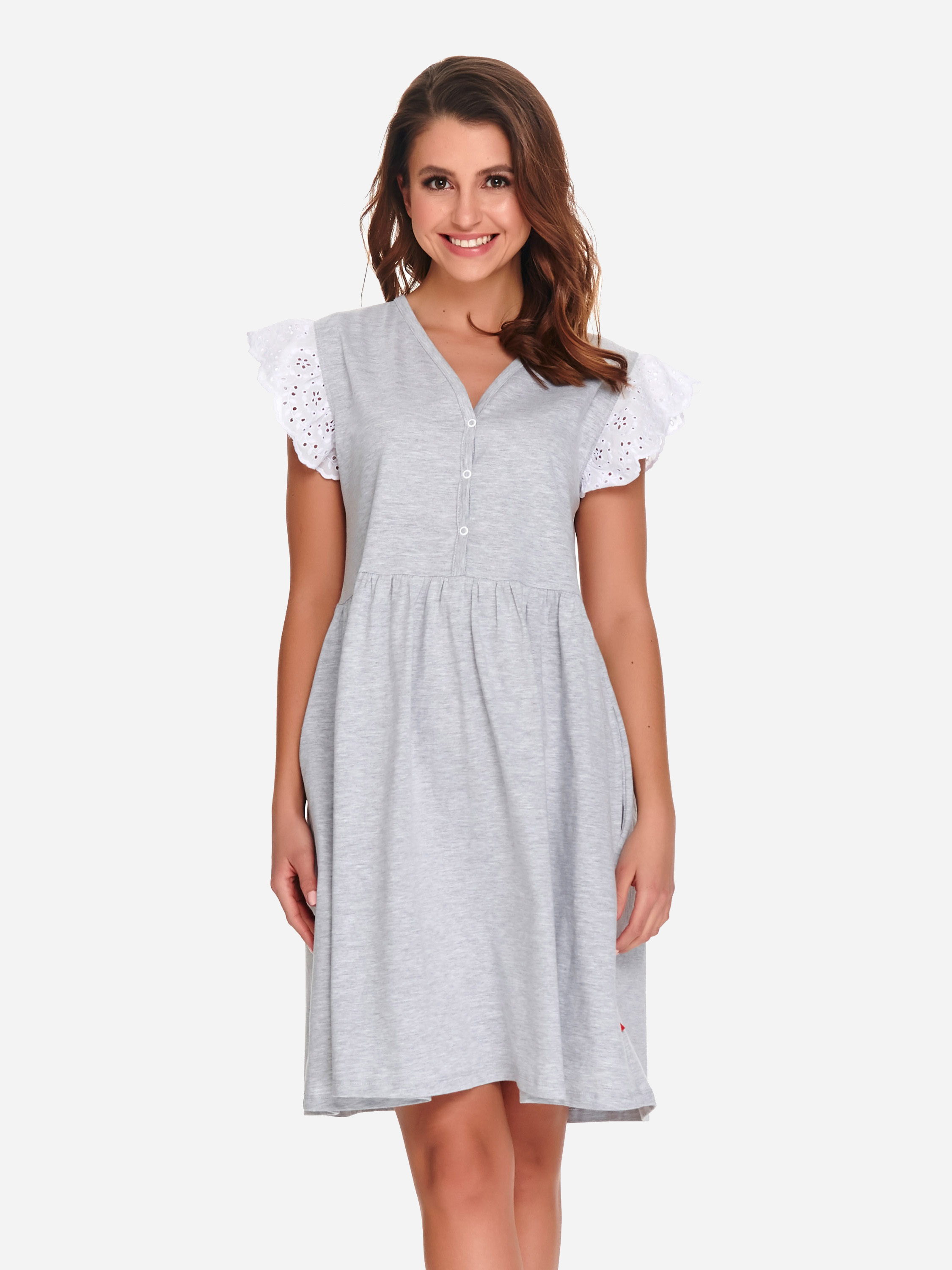 

Ночная рубашка для кормящих мам Dobranocka TCB.9914 S Grey Melange
