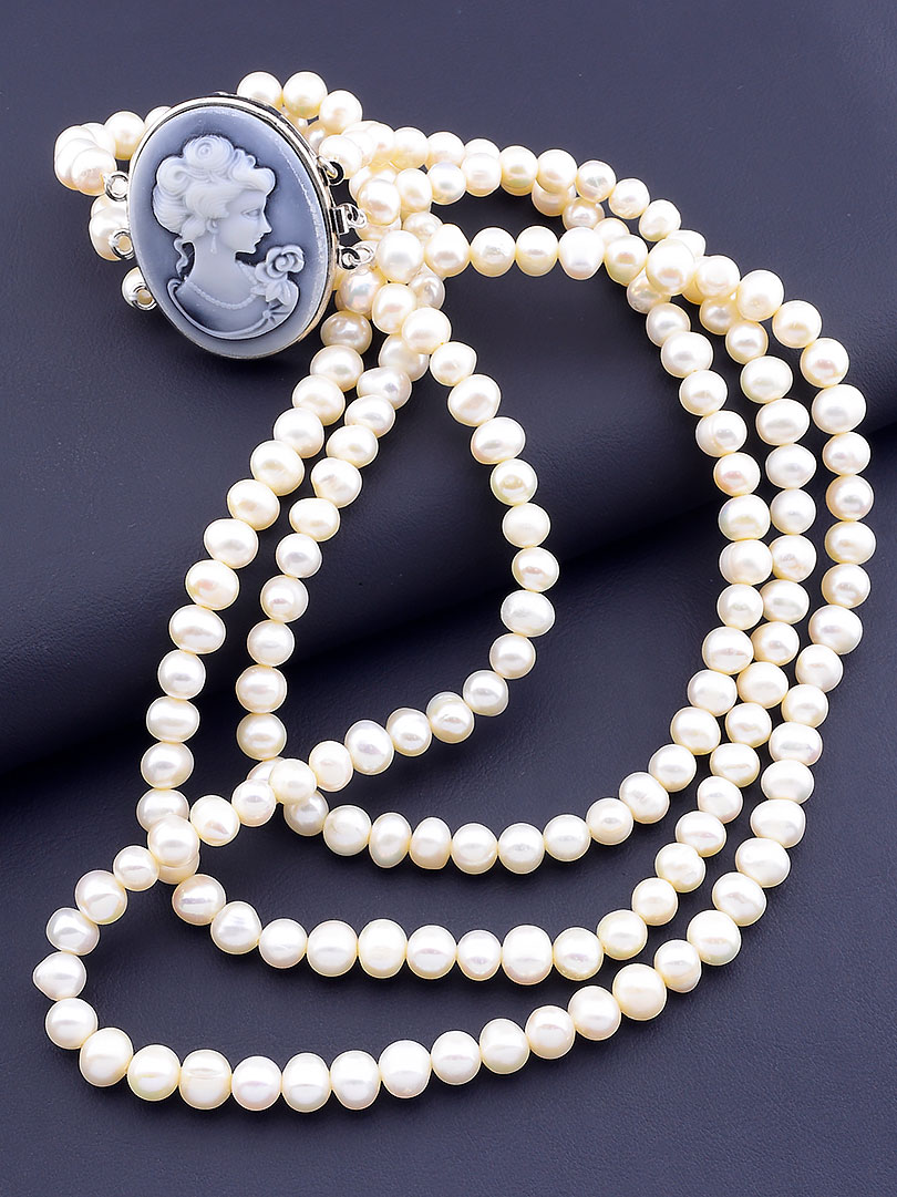 

Бусы из жемчуга Камея 44 см. 087520