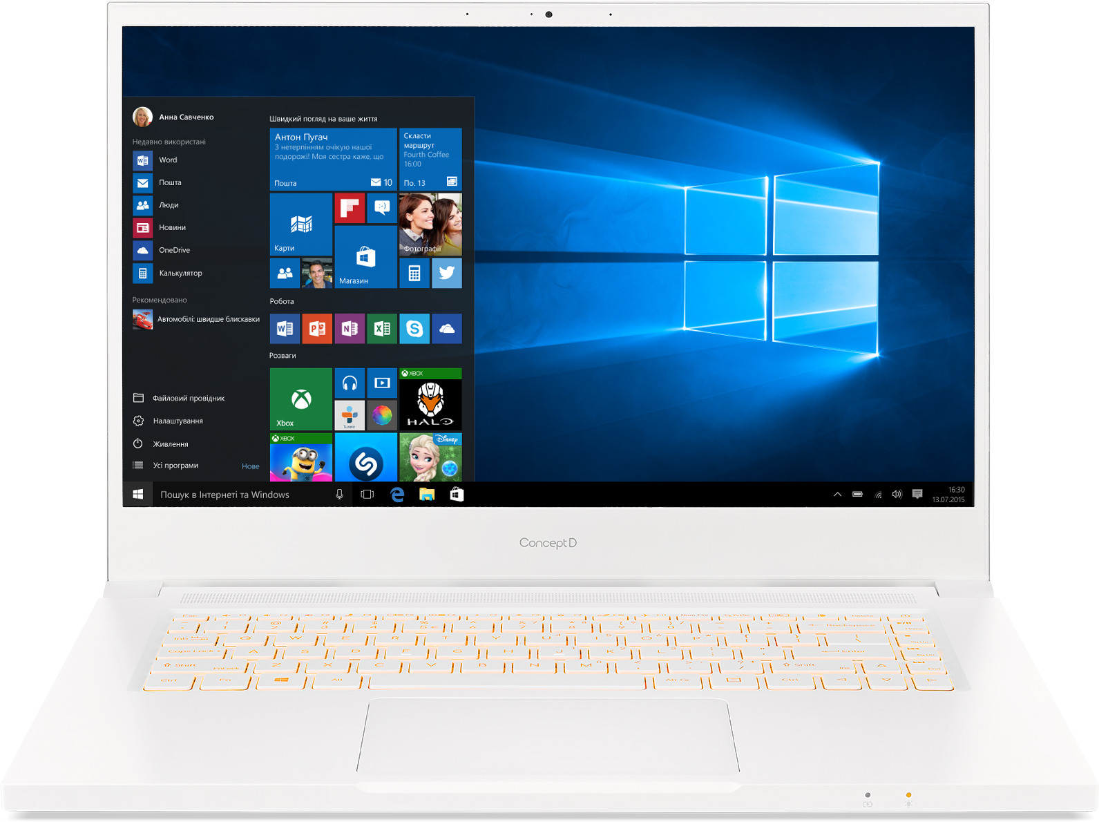 

Ноутбук Acer ConceptD 3 Pro CN315-72P-704Y (NX.C5ZEU.007) White
