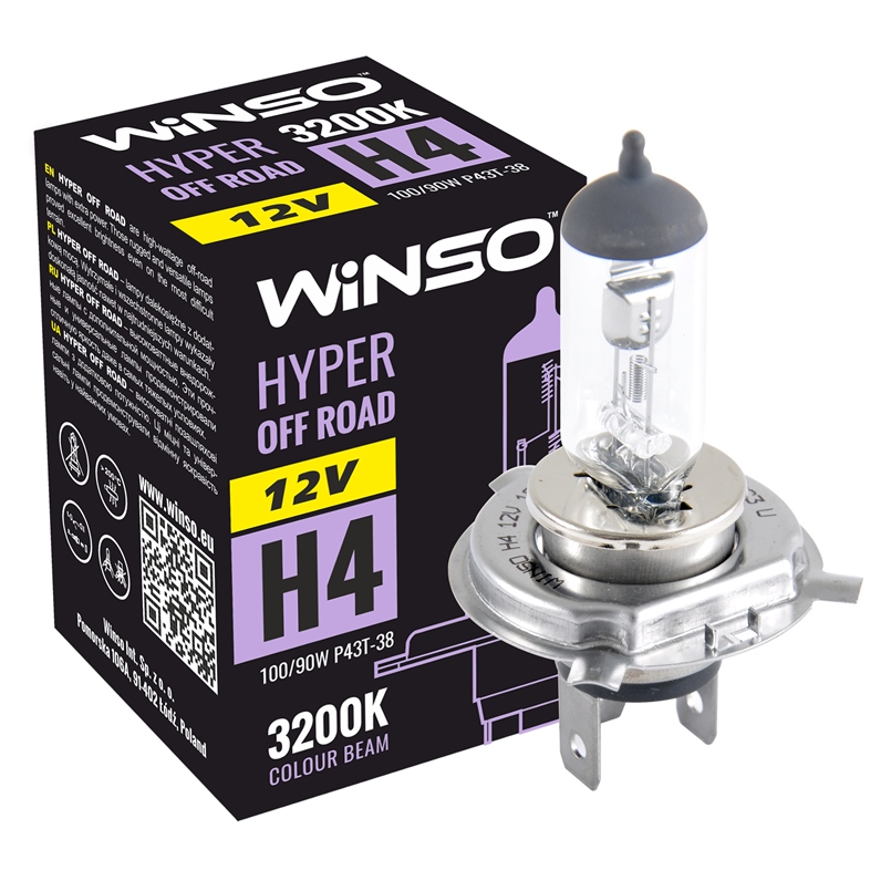 Галогеновая лампа Winso H4 12V 100/90W P43t-38 HYPER OFF ROAD 712410 ...