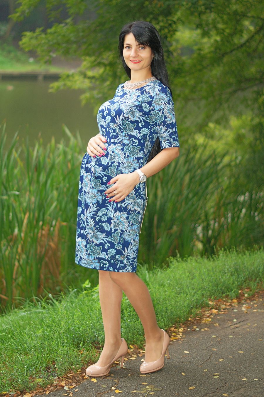 

Платье для беременных NowaTy 16020101 Нежное Утро XXL (52) голубой