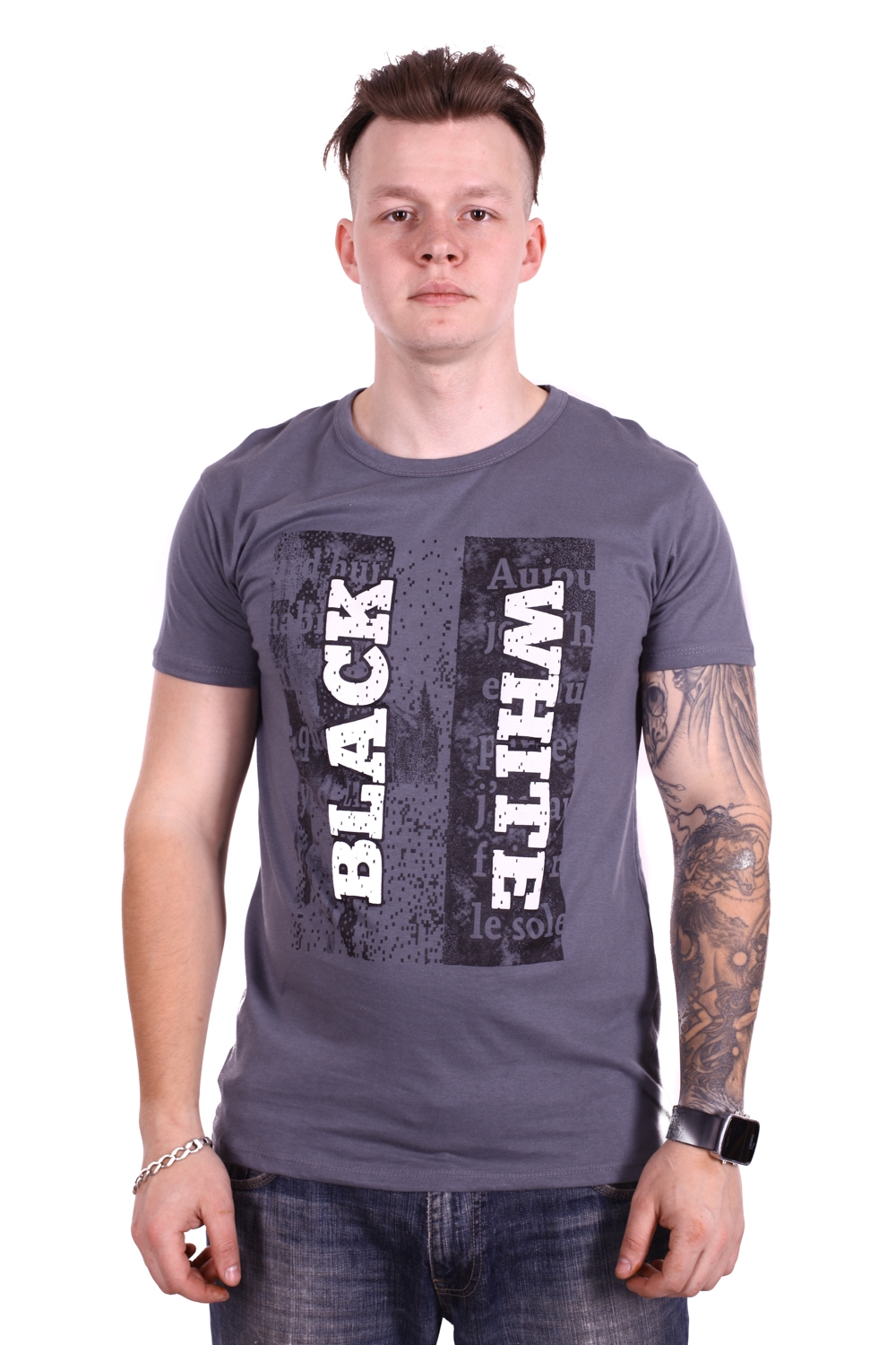 

Футболка ZUKE Black White f1910/3 Темно-серая, Футболка ZUKE Black White f1910/3 Темно-серая L