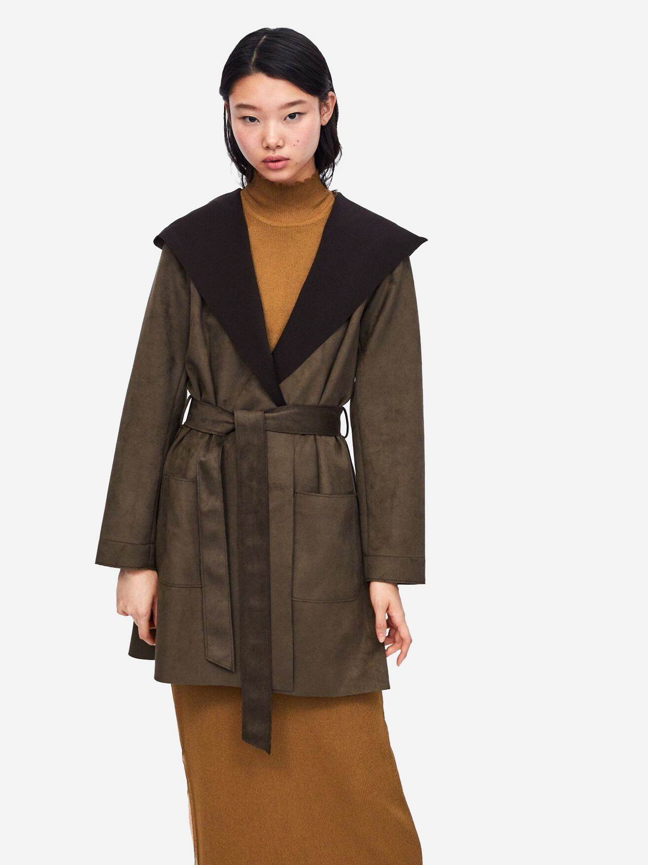 

Пальто Zara 03046220505 S Коричневое