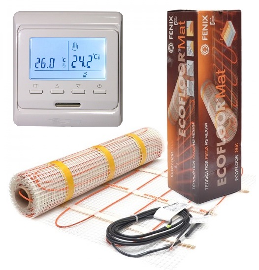 

Теплый пол Fenix двухжильный мат LDTS/160 810 Вт 5,1 м2 с программируемым терморегулятором в комплекте (T0036)