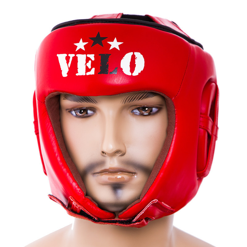 

Шлем боксерский Velo AIBA, кожа, размер L красный