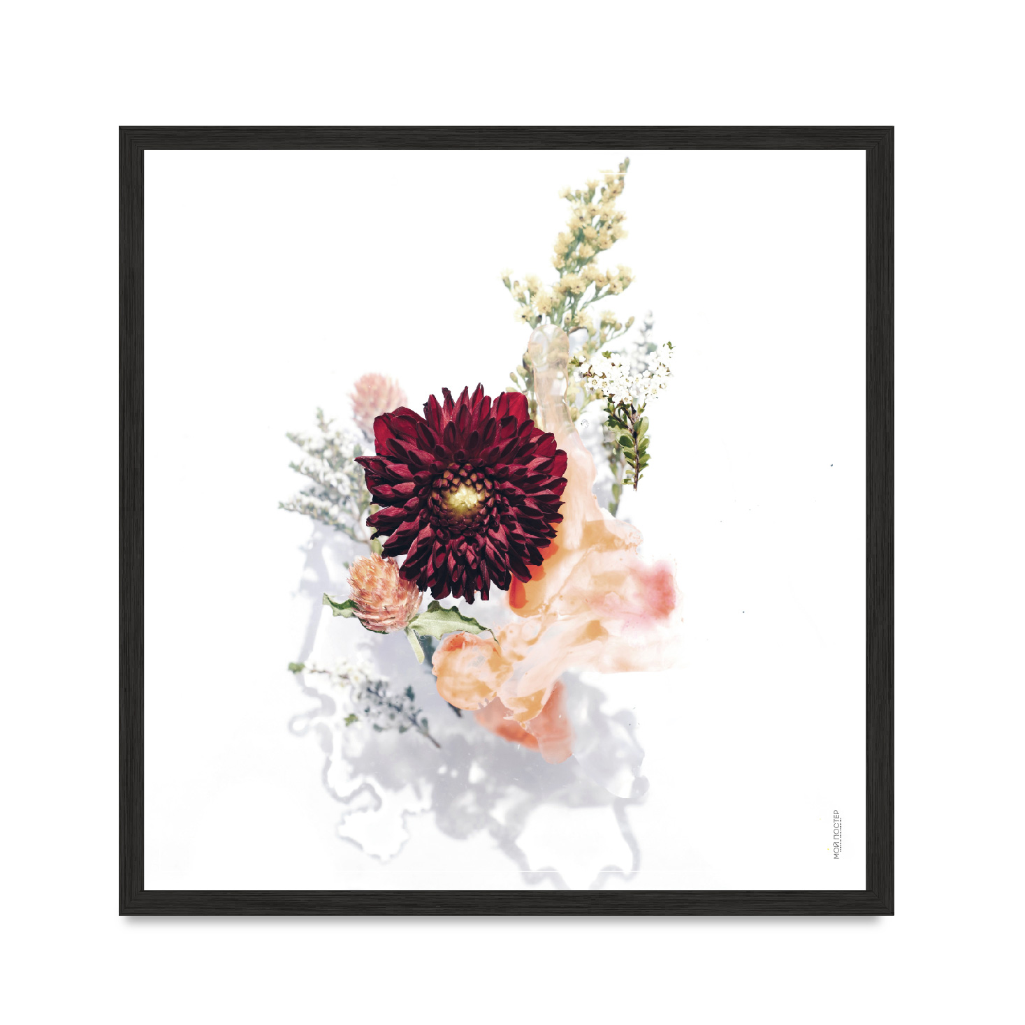 

Постер в рамке MY POSTER 60х60 см Black "Flowers 03"