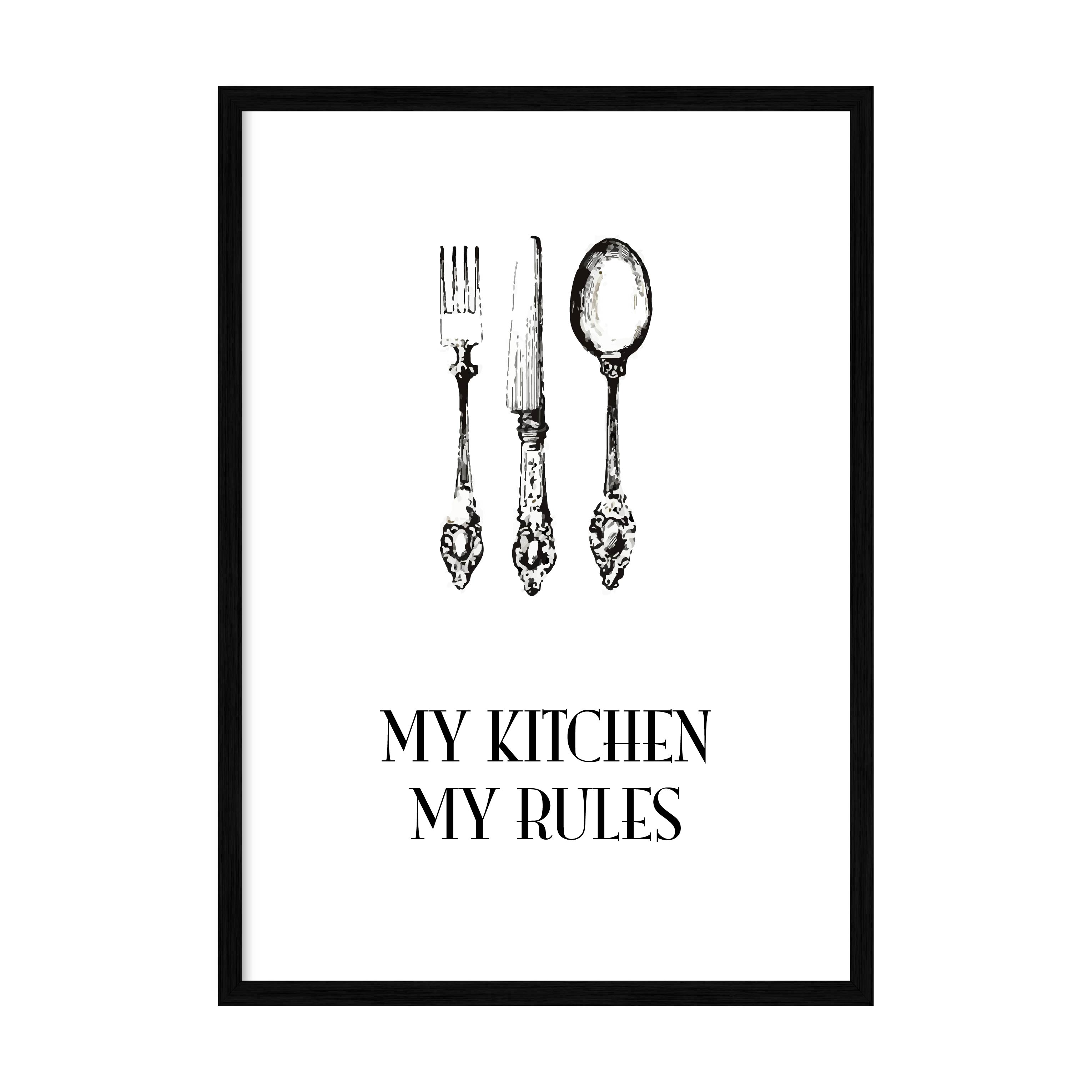 

Постер в рамке MY POSTER 596х840 мм Black "My kitchen - my rules"