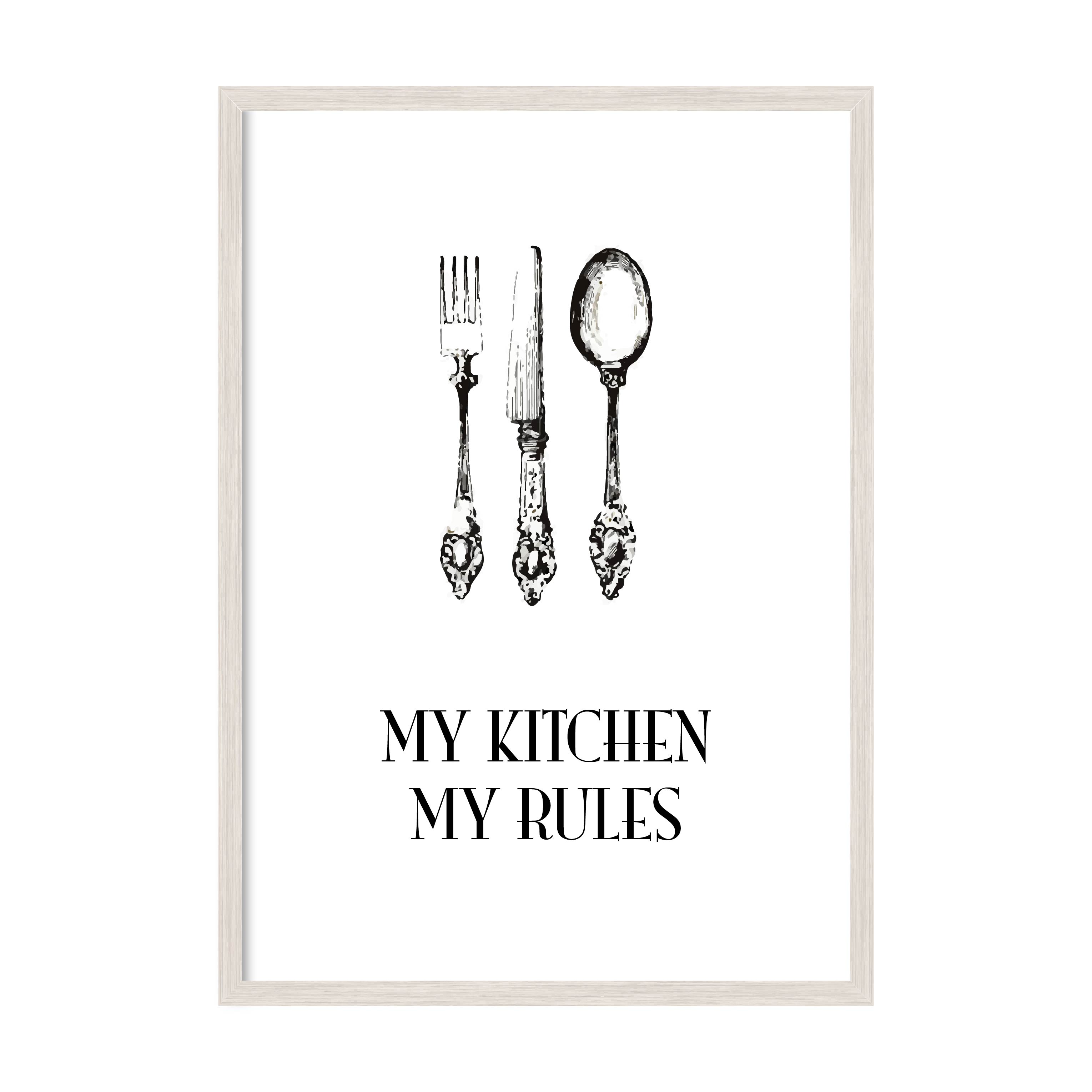 

Постер в рамке MY POSTER 420x594 мм White "My kitchen - my rules"