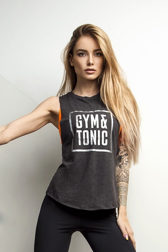 

Спортивная майка для йоги и зала Designed For Fitness Gym & Tonic Dark Grey M Темно-серый (DF101MD-M/L)